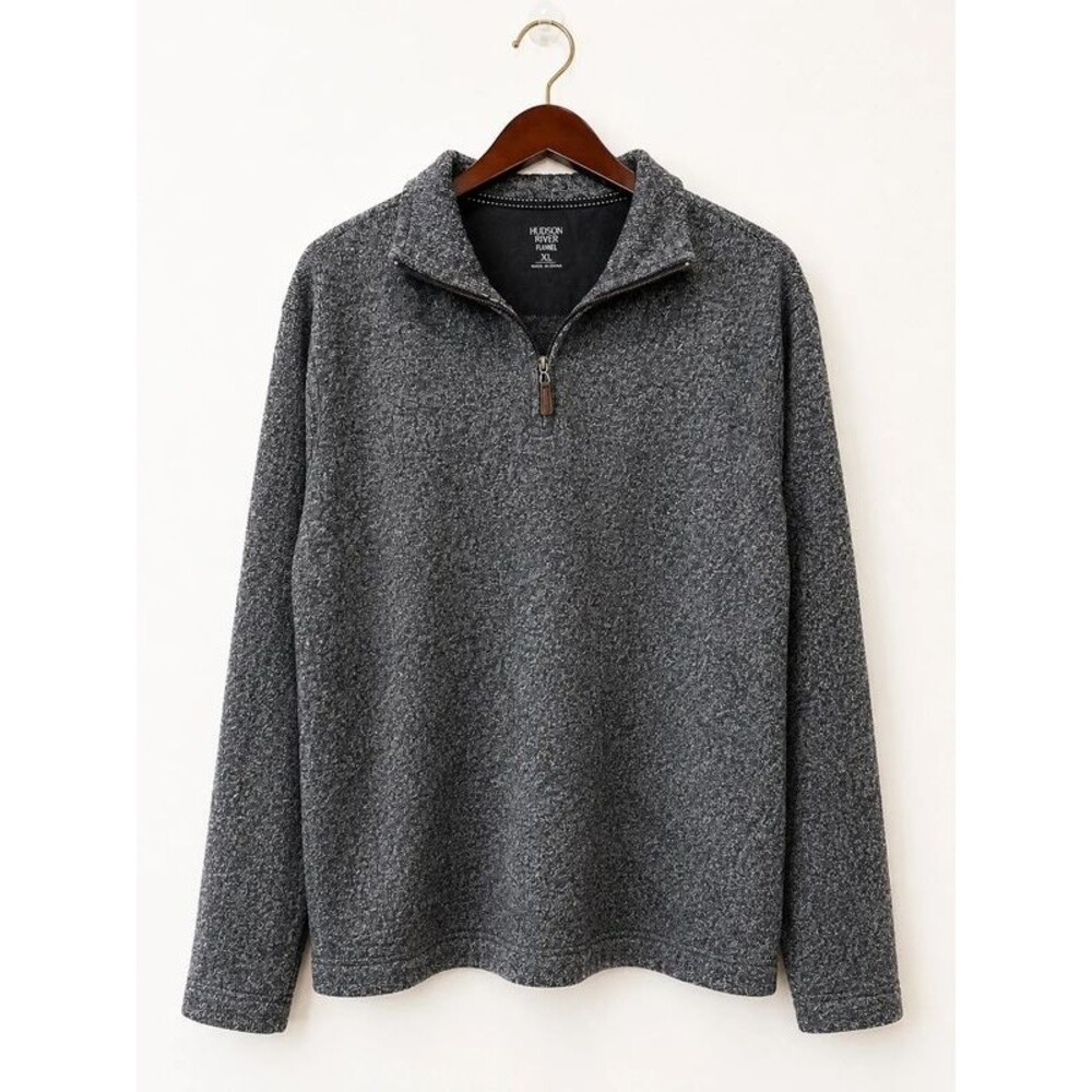 Hudson River Flannel Men’s Charcoal Quarter Zip Pullover XL